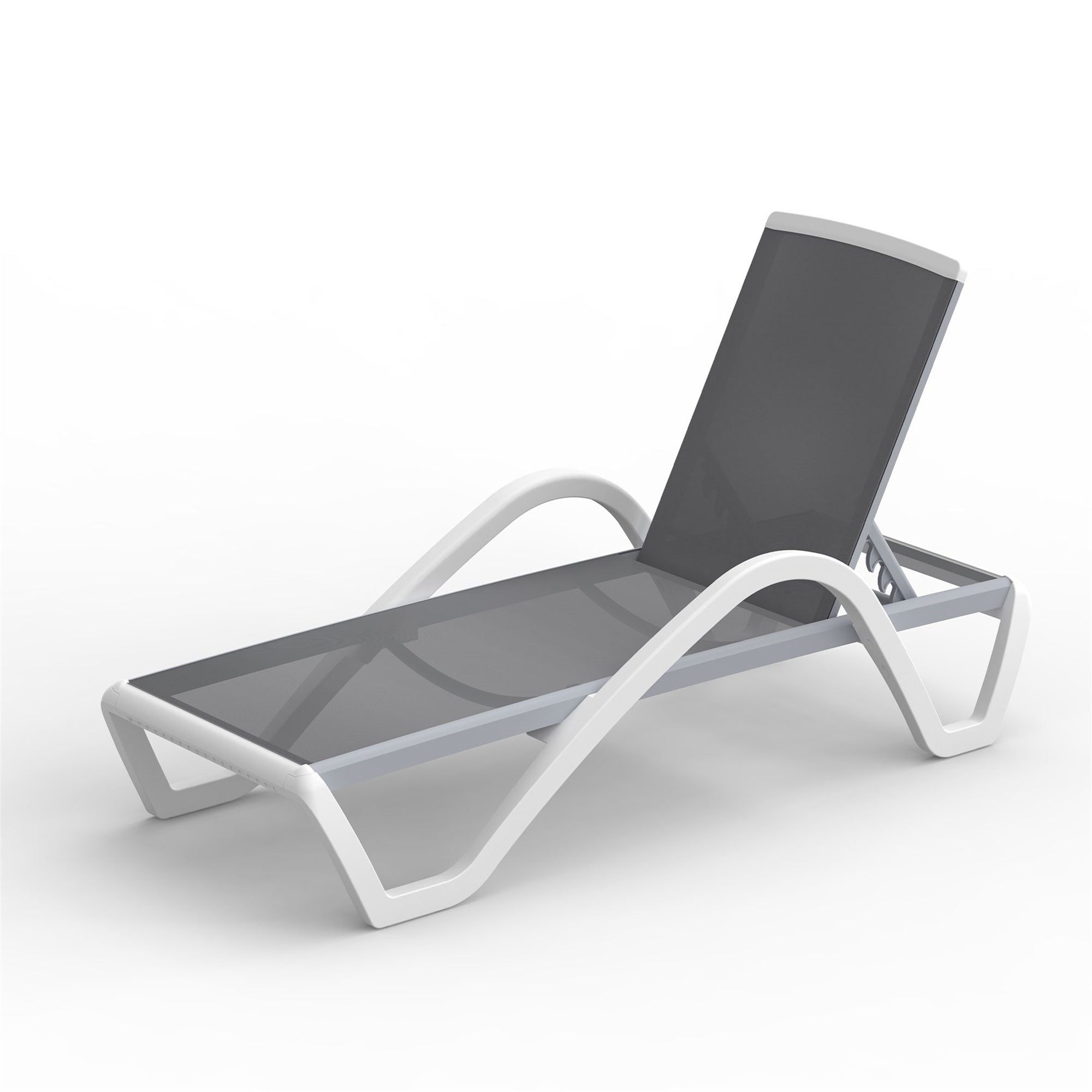 Patio Chaise Lounge Adjustable Aluminum Pool Lounge Chairs With Arm All Weather Pool Chairs For Outside,in-Pool,Lawn  Gray,1 Lounge Chair