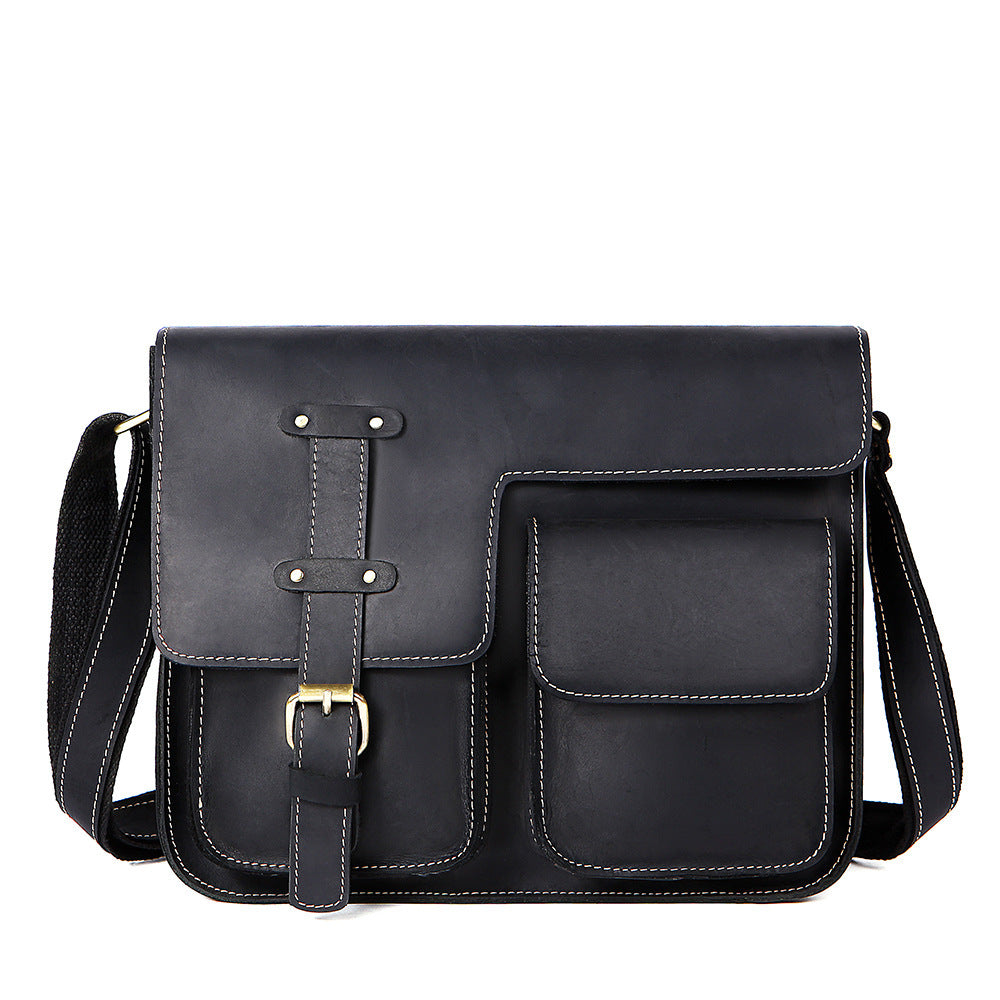 Men's Horizontal Shoulder Messenger Bag Leather Men's Bag