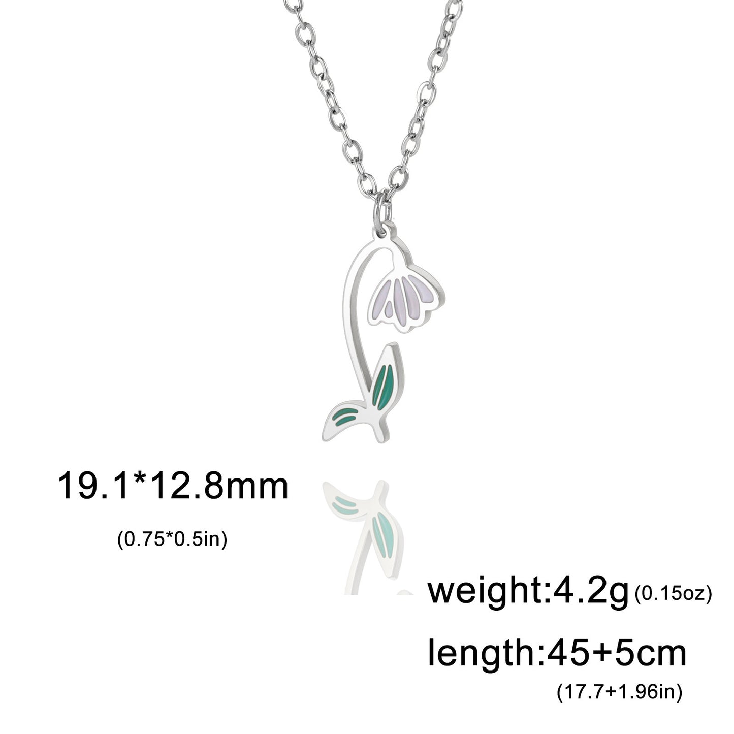 Flower Pendant Stainless Steel Necklace