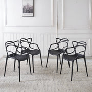 Plastic Dining CHAIR 4PCS BLACK