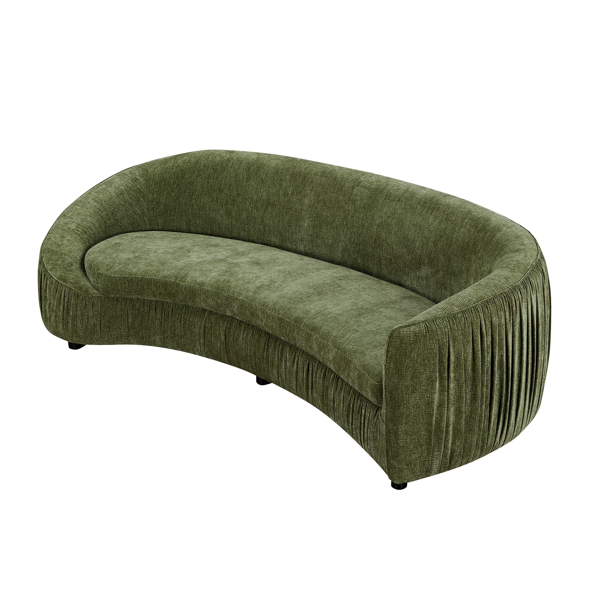 92.13 Inch Modern Design Curved Shaped Sofa Couch For Living Room,Upholstered Fabric 4-Seat Sofa No Need To Assembly Couch For Apartment,Green