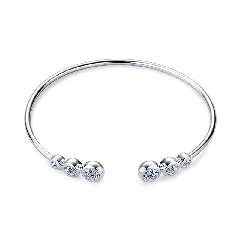 925 Silver Style Moissanite Solid Bracelet Female Fashion High Sense