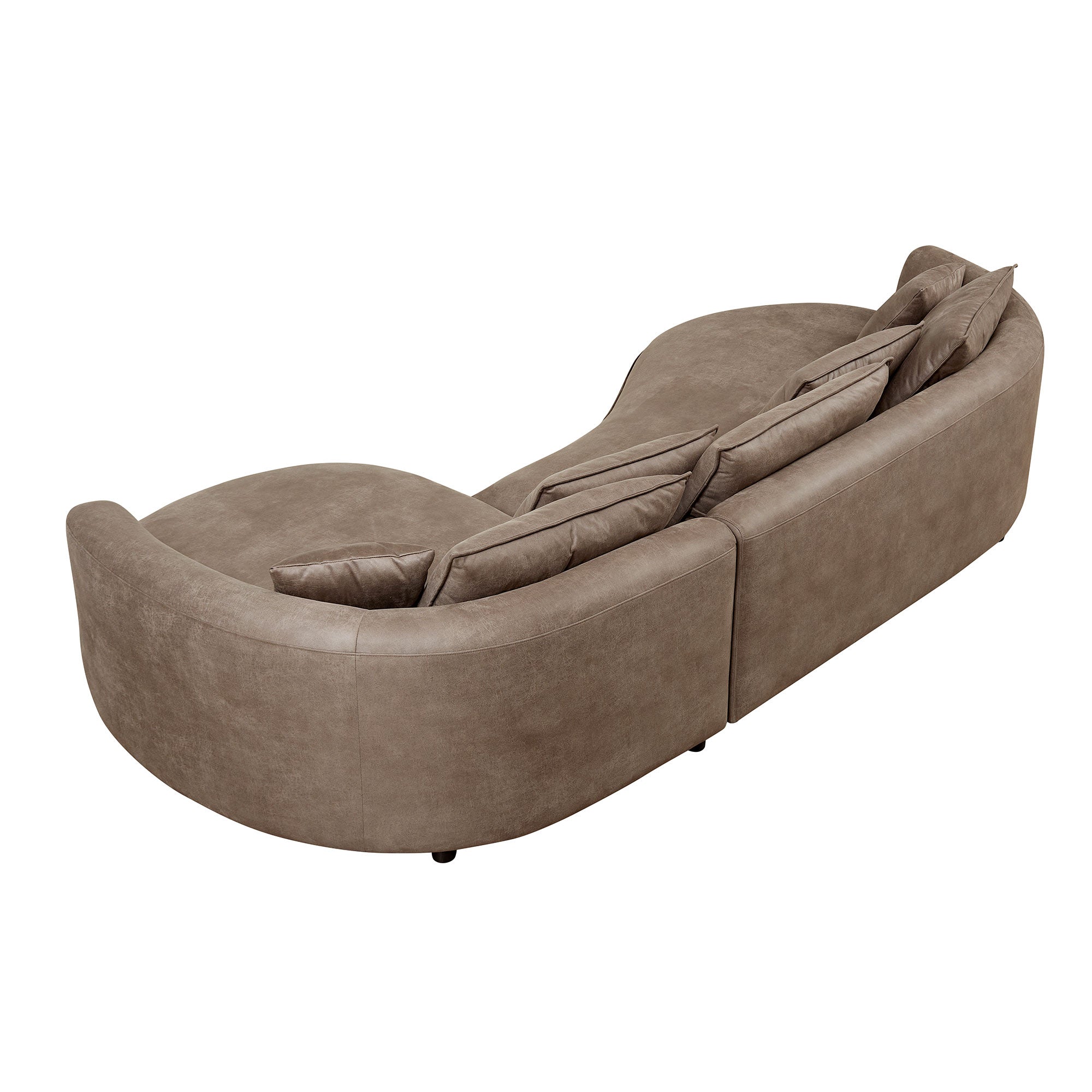 128.74 Inch Modern Sectional Curved Sofa Couch For Living Room,Leathaire Upholstered 5-Seat Sofa Couch, Technology Cloth Couch Set For Apartment Office,Brown