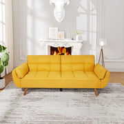 75' Flared Arm Convertible Sleeper Sofa-Yellow