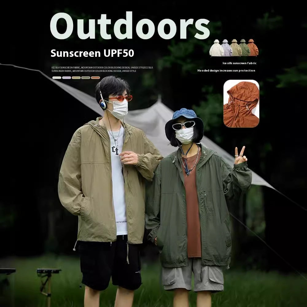 Sun Protection Clothing Men And Women Couple Ice Silk Thin Mountain Outdoor UPF50 Sun Protection Jacket