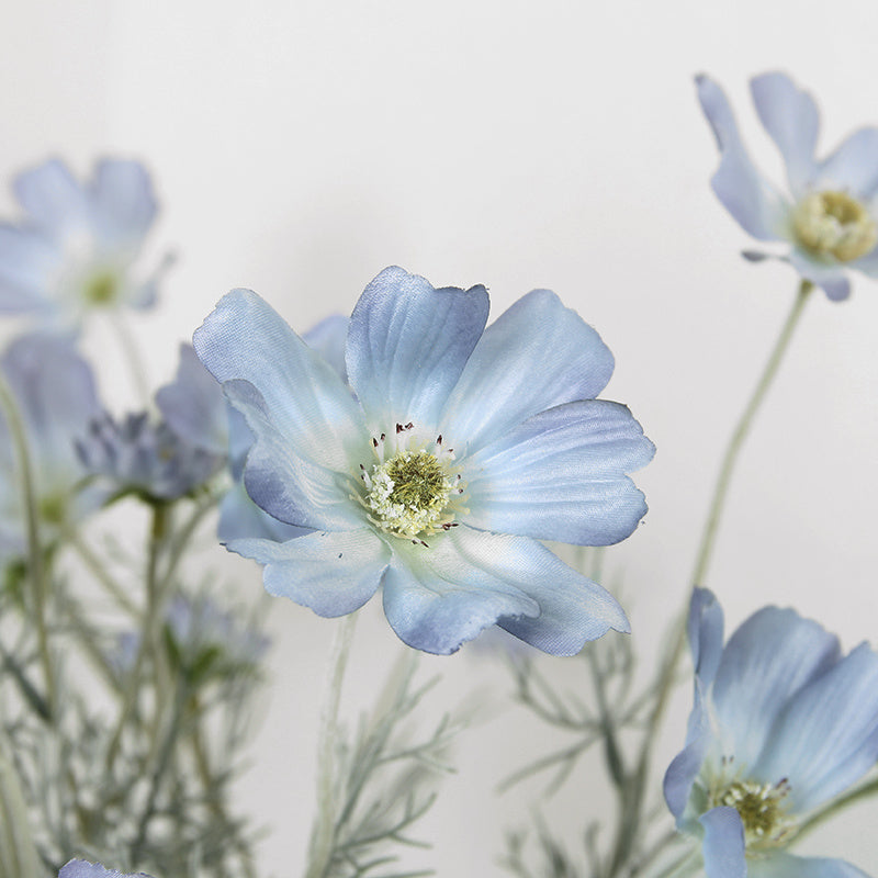 Artificial Flower Cosmos Gray Blue Dining Table Living Room Home Decoration Flower