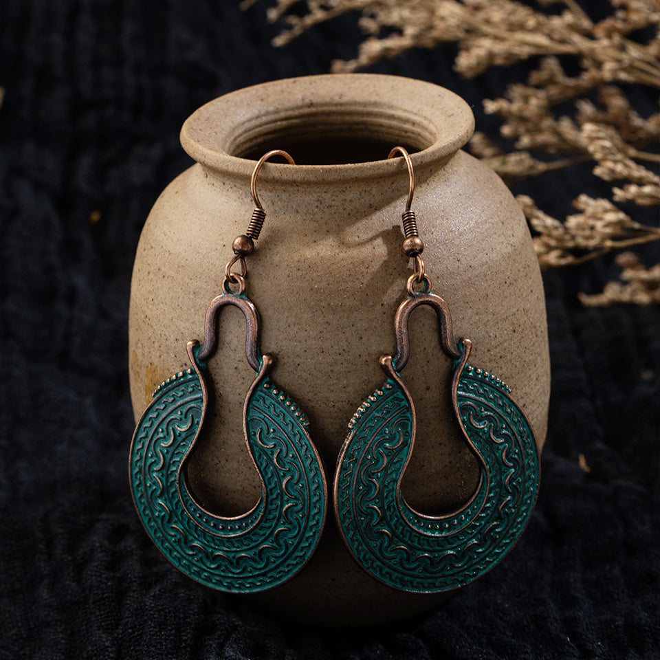 Bohemian alloy long earrings