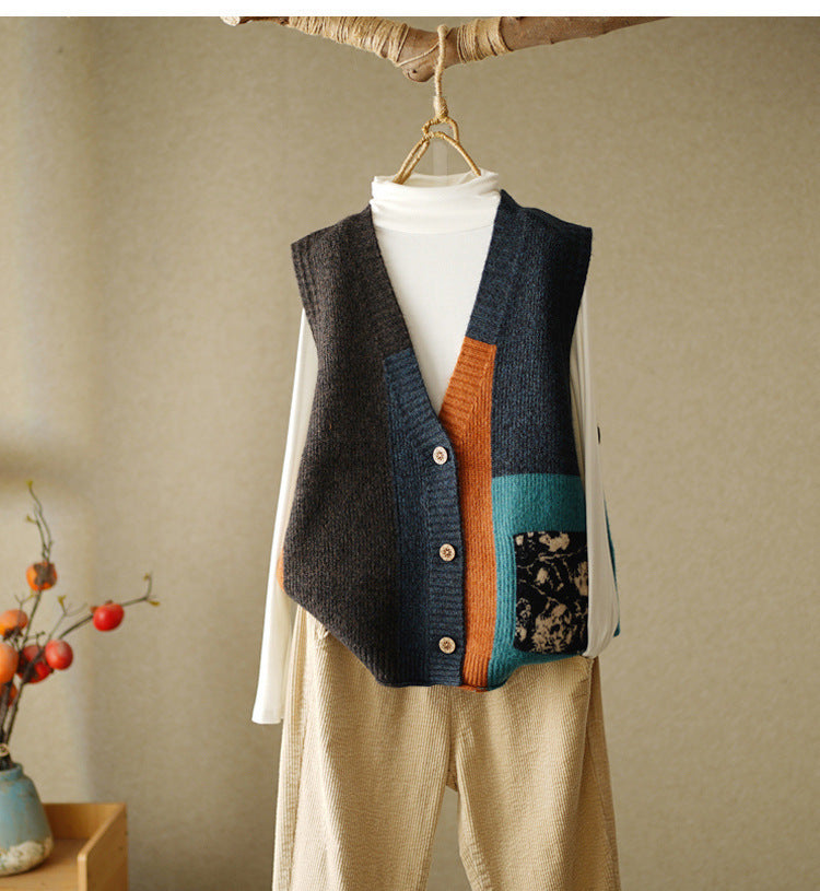 Women's Vintage Knitted Vest Cardigan