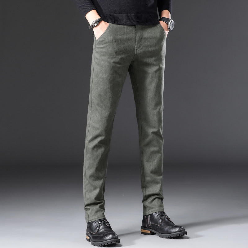 Casual Pants Men's Fall Winter Stretch Slim Fit Pants