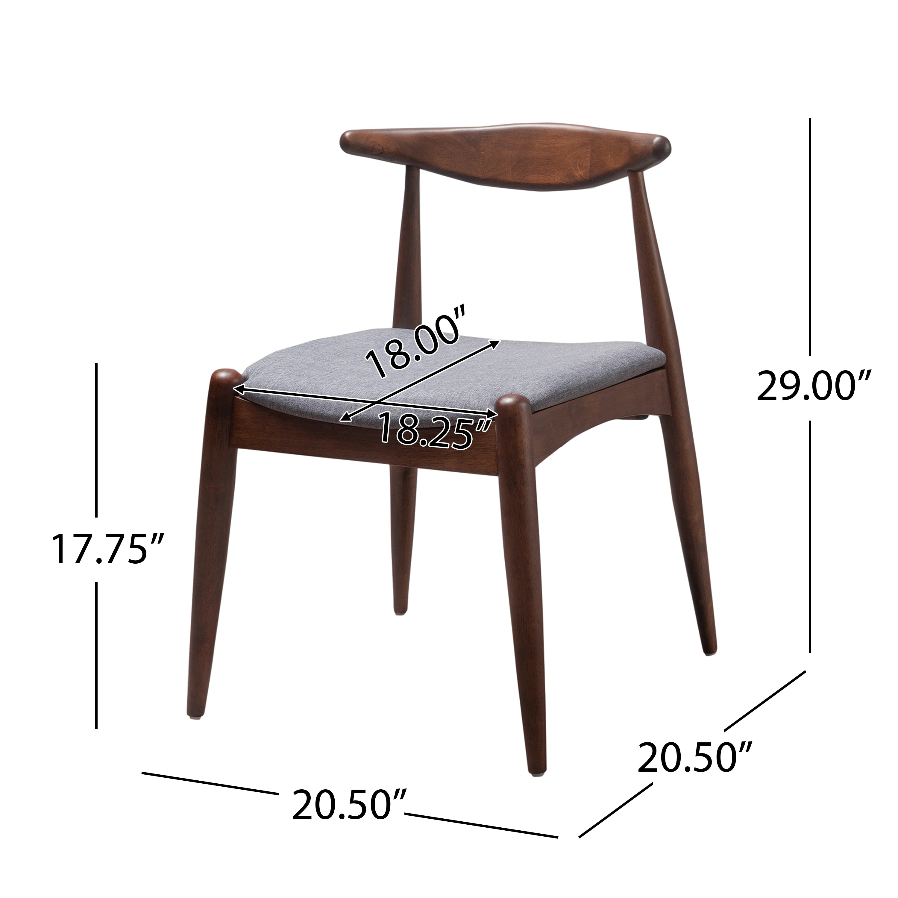 5-Piece Dining Set 1 Table 4 Chairs, Rubberwood Frame, Faux Wood Tabletop, Retro - Elegant For Kitchen & Family Dining, Walnut-Light Gray