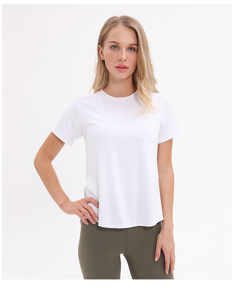 Yoga short-sleeved t-shirt mesh stitching