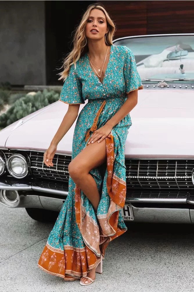 Bohemian V-neck dress