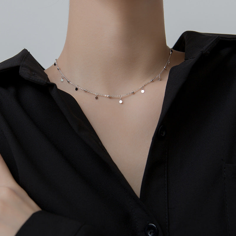 925 Sterling Silver Geometric Round Choker