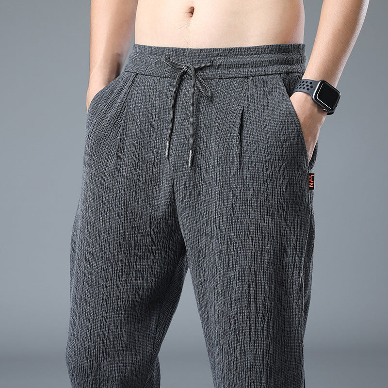 Ice Silk Trend Loose Cotton And Linen Casual Pants