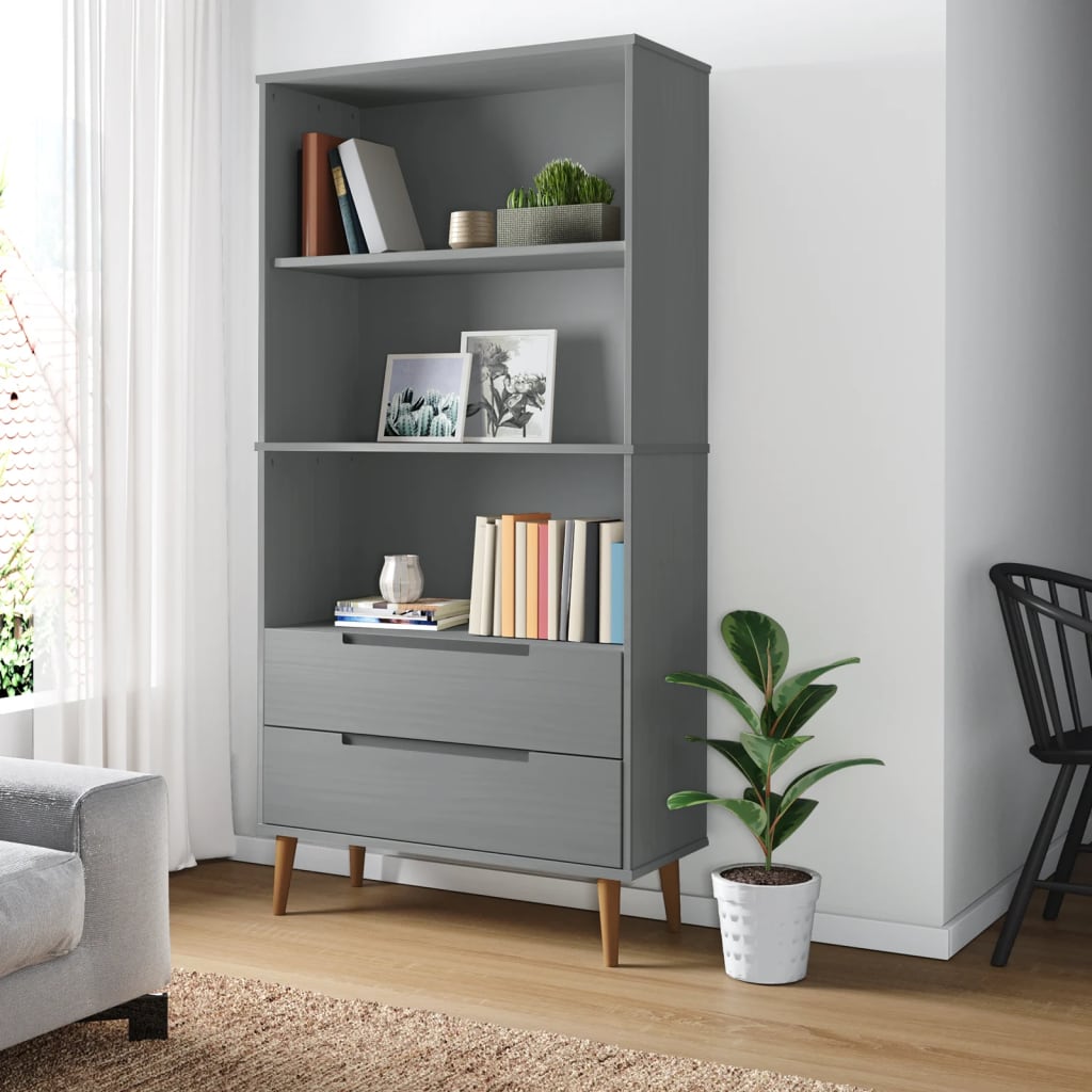 bookshelf MOLDE 85x35x170.5 cm solid pine wood