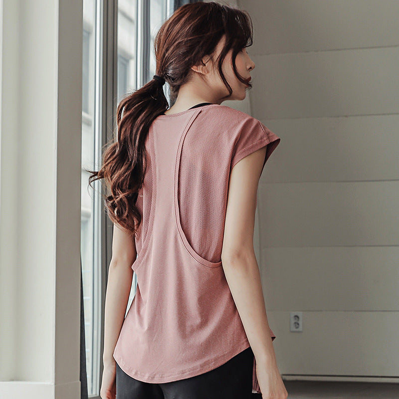 Round Neck Quick-drying T-shirt Loose And Thin Solid Color Short Sleeves