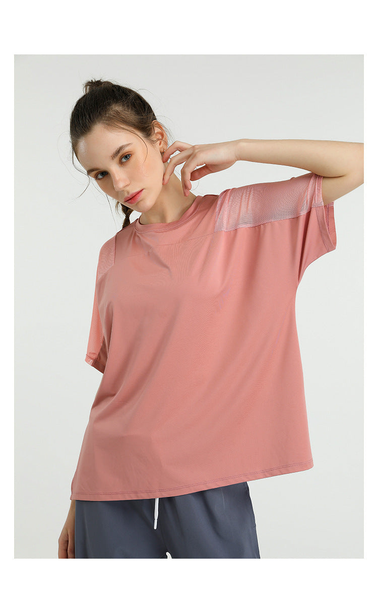 Spring And Summer Fashion Quick-Drying Stretch Lose Running Blouse T-shirt