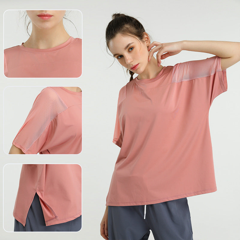 Spring And Summer Fashion Quick-Drying Stretch Lose Running Blouse T-shirt