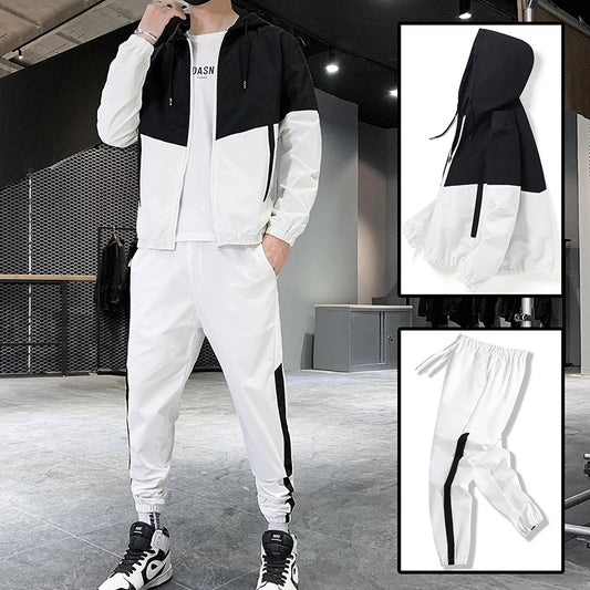 Men's Hooded Sportswear Jacket&Harem Pants Men's Fashion New Men's Sportswear