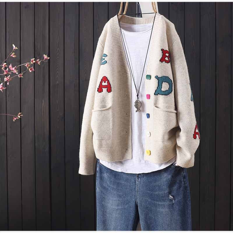 Autumn and winter new products loose long-sleeved knitted cardigan sweater women