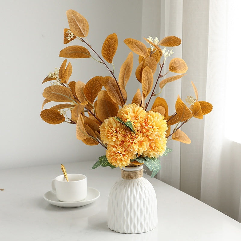 Home Decoration Essential Eucalyptus Leaves Chrysanthemum Bouquet Multi-color Optional Artificial Flower