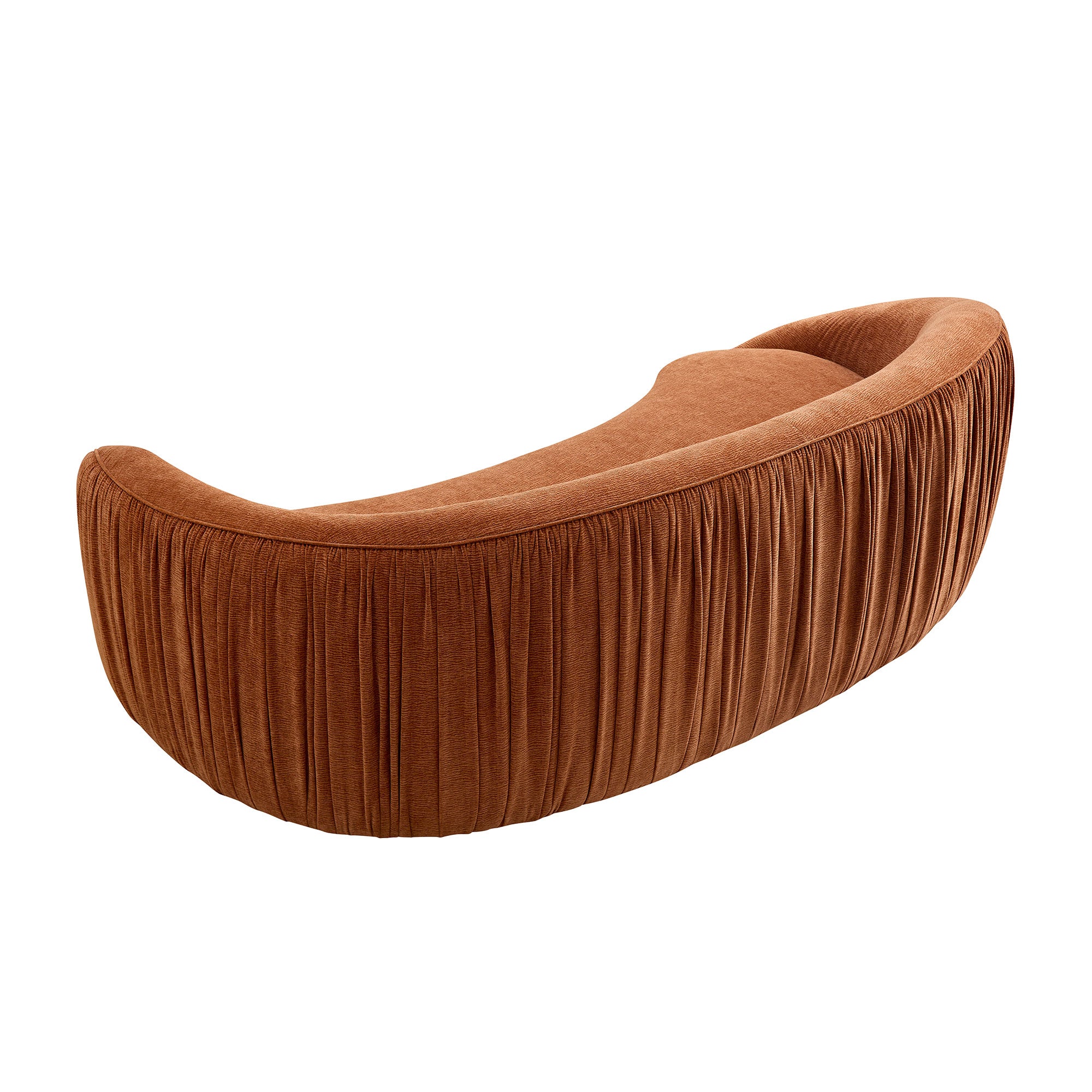 92.13 Inch Modern Design Curved Shaped Sofa Couch For Living Room,Upholstered Fabric 4-Seat Sofa No Need To Assembly Couch For Apartment,Orange