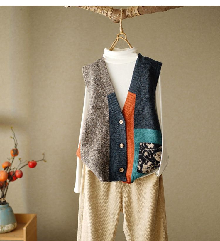 Women's Vintage Knitted Vest Cardigan