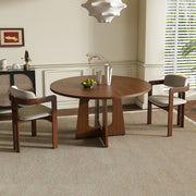 Round Dining Table For 4 - 47 Inch Farmhouse Kitchen Table  MDF Circle Table With Wood Grain Finish  300lb Weight Capacity  Easy Assembly For Dining Room  Kitchen  Living Room - Spiced Round Table