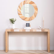 Modern Console Table, 62  Long Entryway Table With Chevron Patterned Top, Manufactured Wood Sofa Table For Hallway, Living Room, Or Office