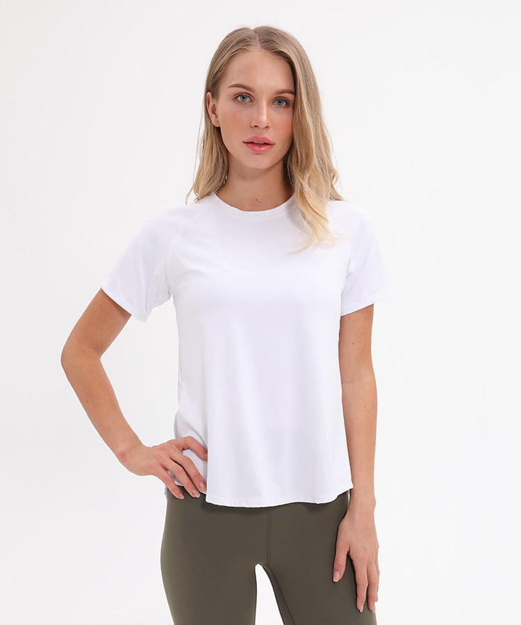 Yoga short-sleeved t-shirt mesh stitching