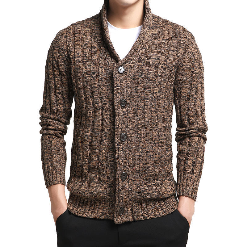 Men's cotton cardigan button knit sweater