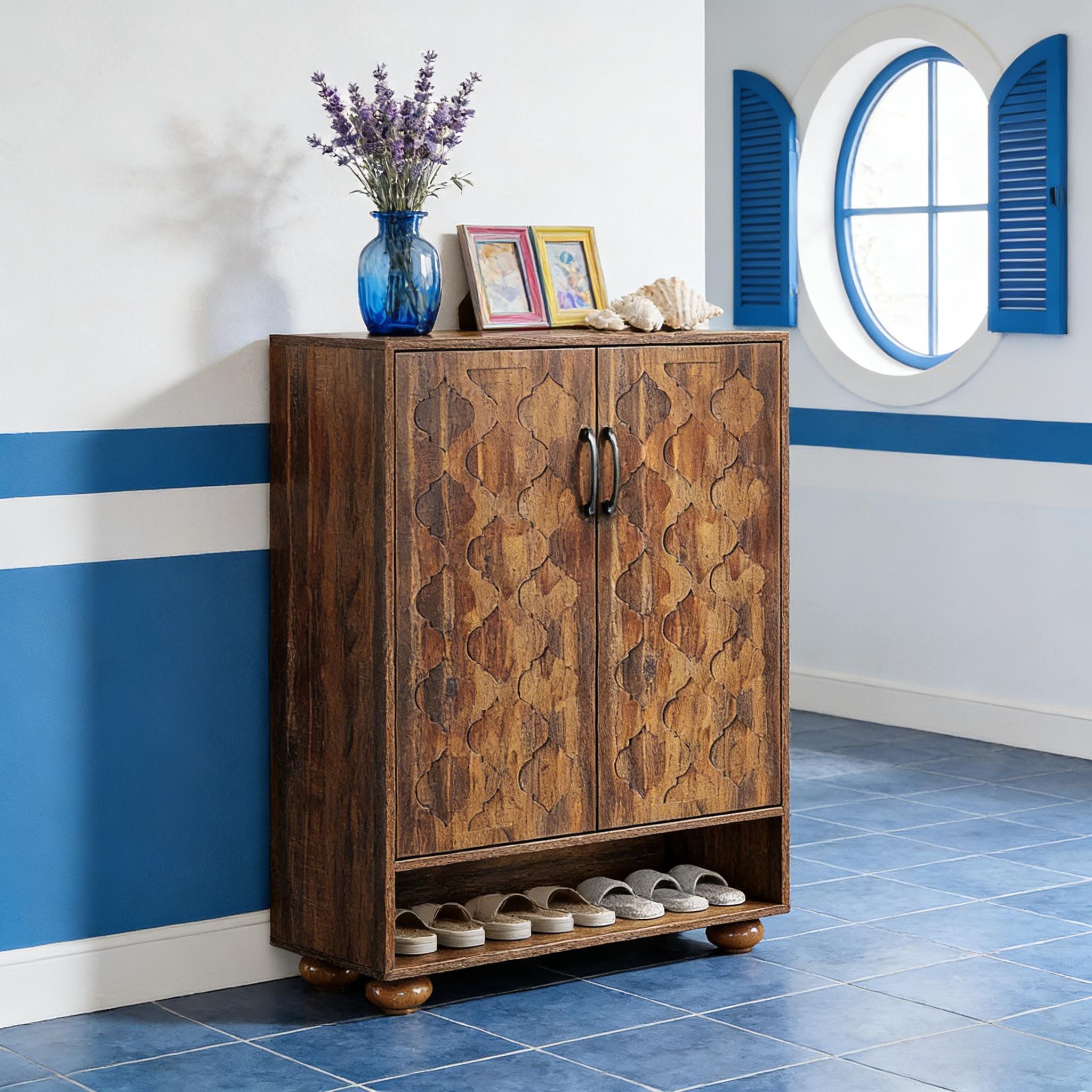 Natural Style Shoe Cabinet,Storage Cabinet