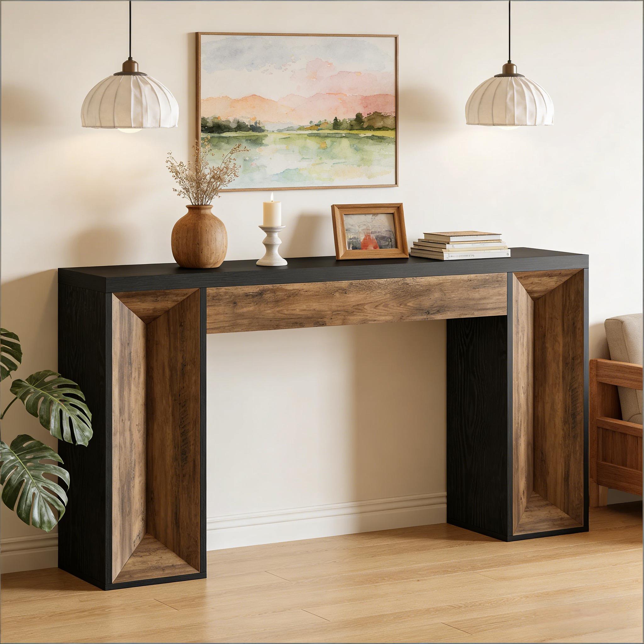 Dual-Tone Design Console Table,Sofa Table,Modern Entryway Table