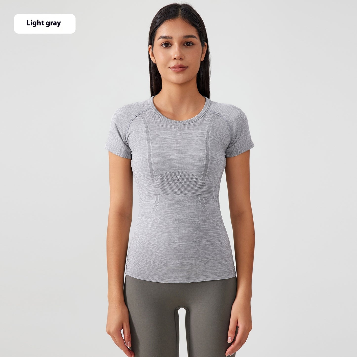 Women's Short Sleeve Round Neck Sports Running Fitness Top