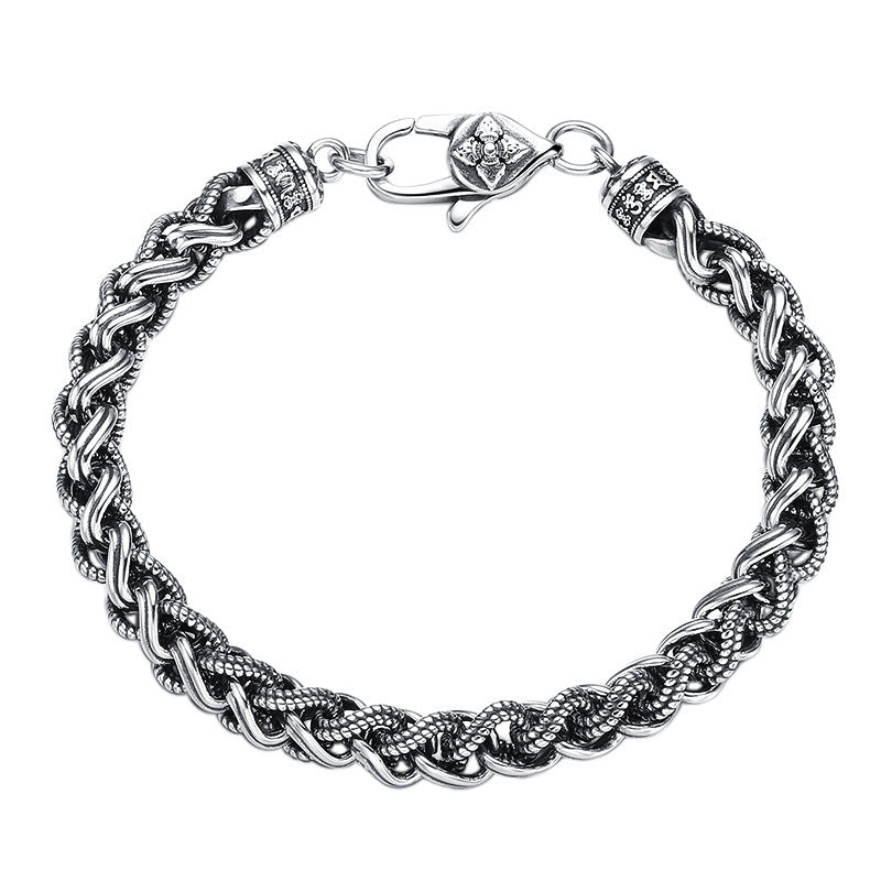 925 Sterling Silver Dynamic Rope Bracelet Men's Thick Personalized Thai Silver Vintage Fashion Jewelry