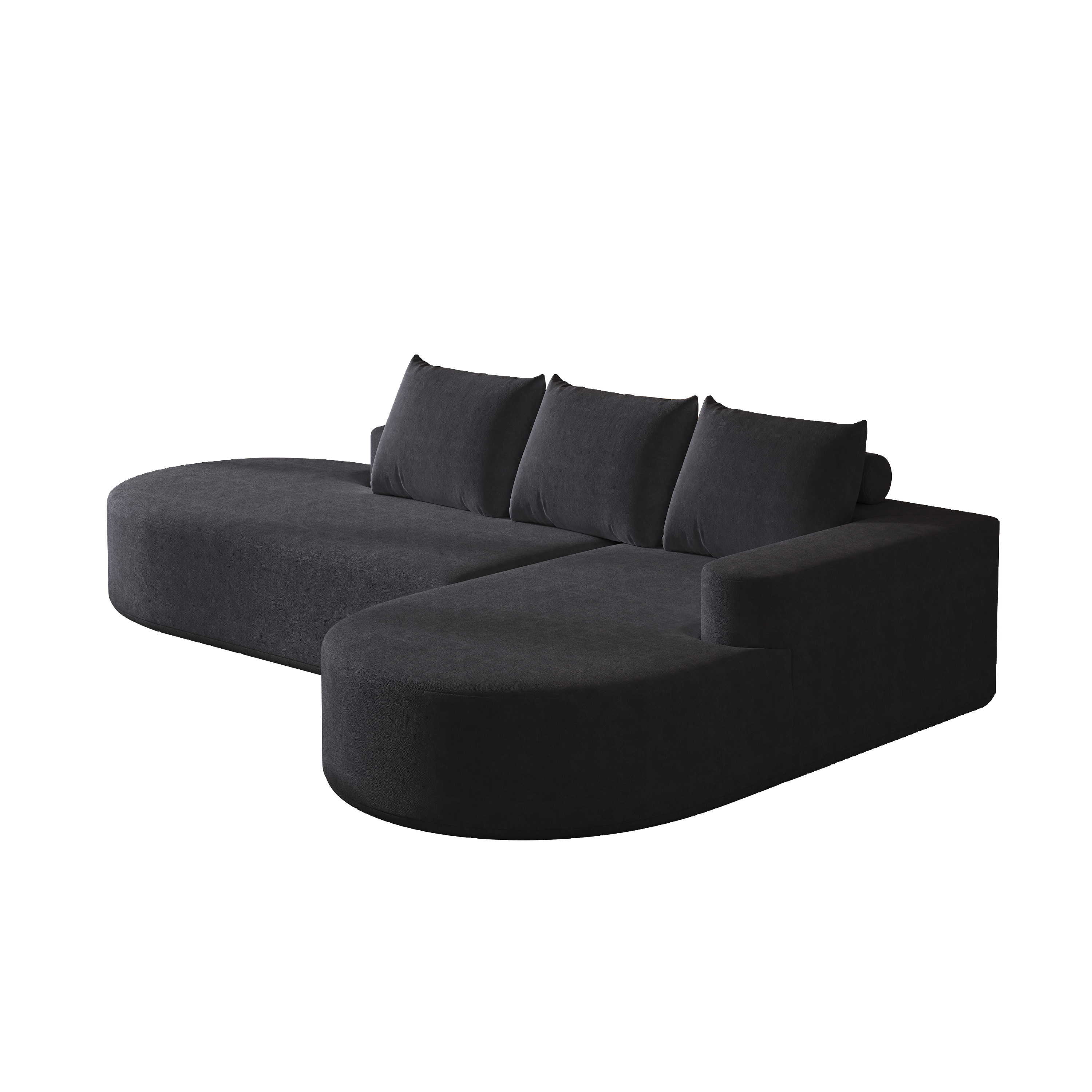 Modern Curved Sofa ,Chenille Upholstered Sectional Sofa Couch Set,Modular 108.5 L Shaped Sectional Living Room Sofa Set With 3 Pillows,Free Combination Sofa Couch For Living Room,Bedroom