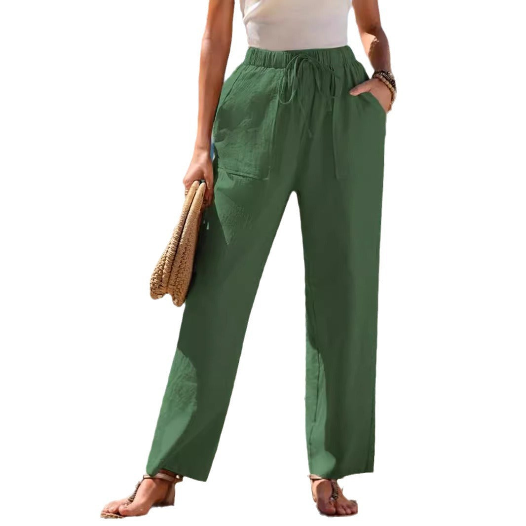 Wide-leg Pants Draping Effect Straight Pants Long High-end