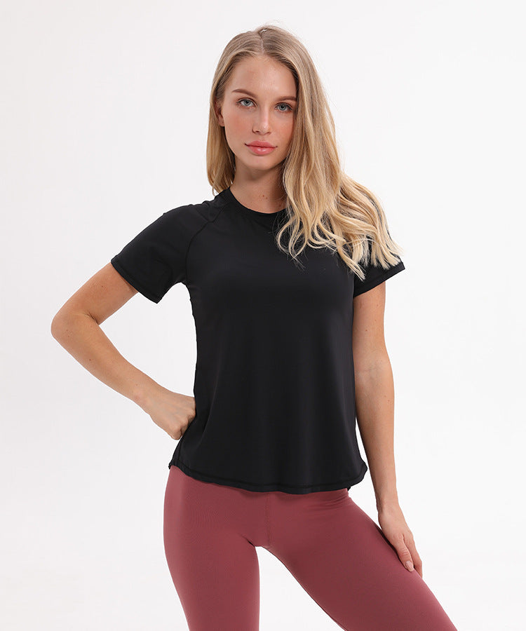 Yoga short-sleeved t-shirt mesh stitching