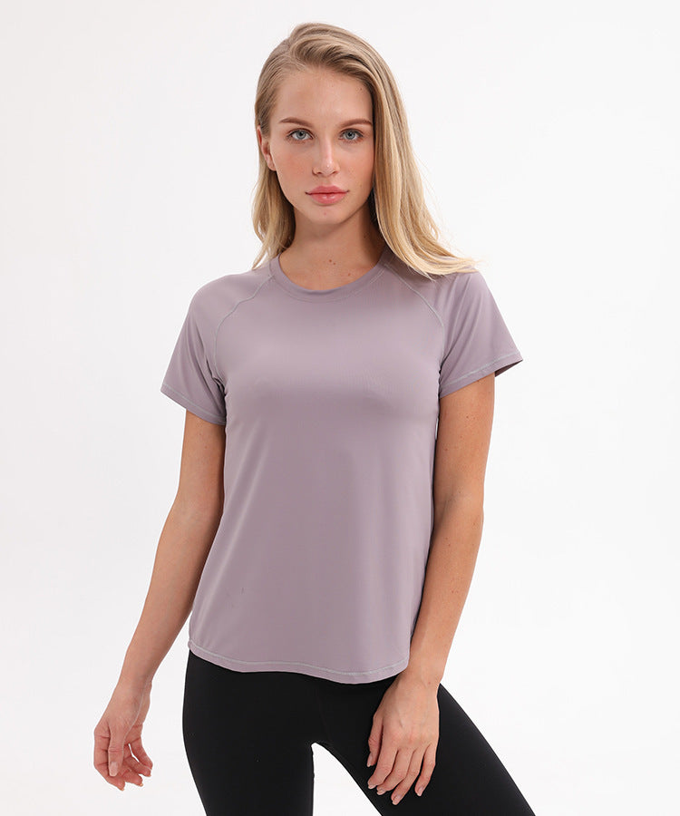 Yoga short-sleeved t-shirt mesh stitching