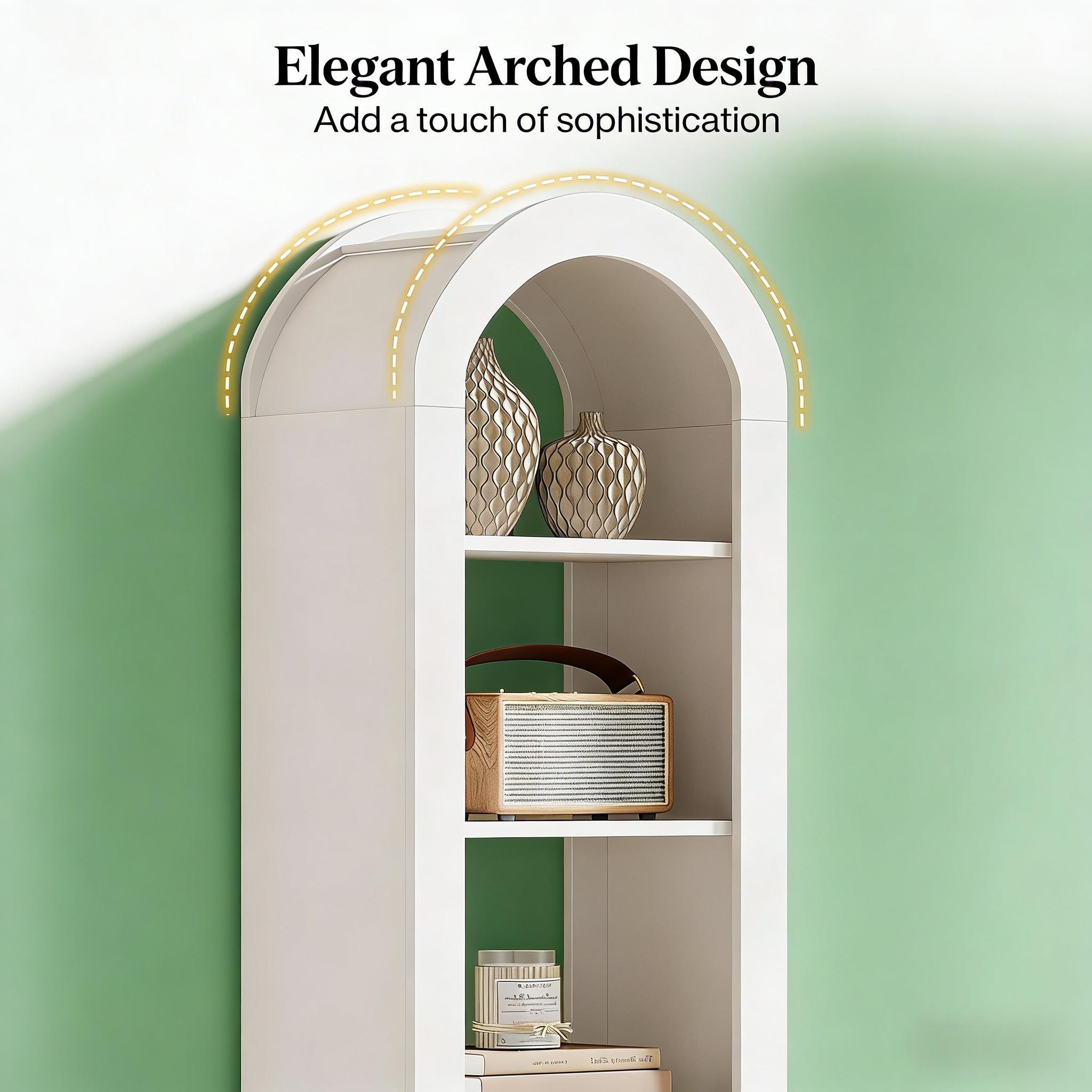 Open Display Shelf,Arched Bookshelf,Bookcase