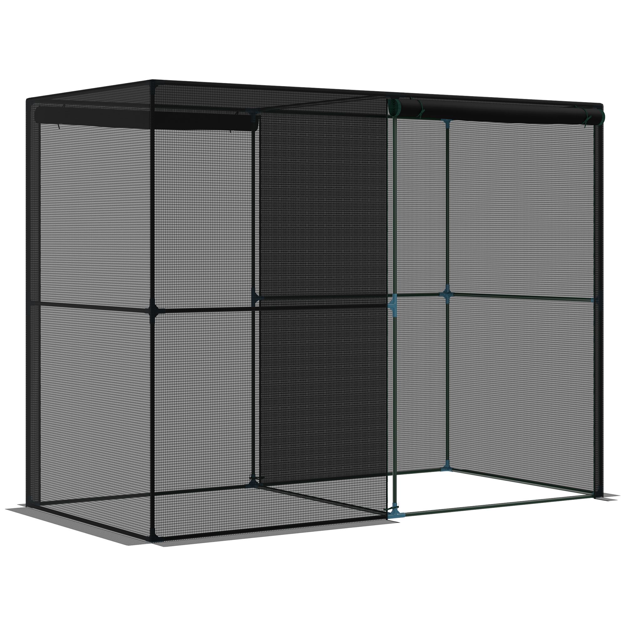 8' x 4' x 6' Crop Cage, Plant Protection Tent with Zippered Doors for Vegetable Garden, Backyard, Black