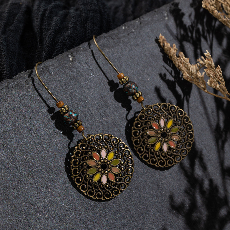 Bohemian alloy long earrings