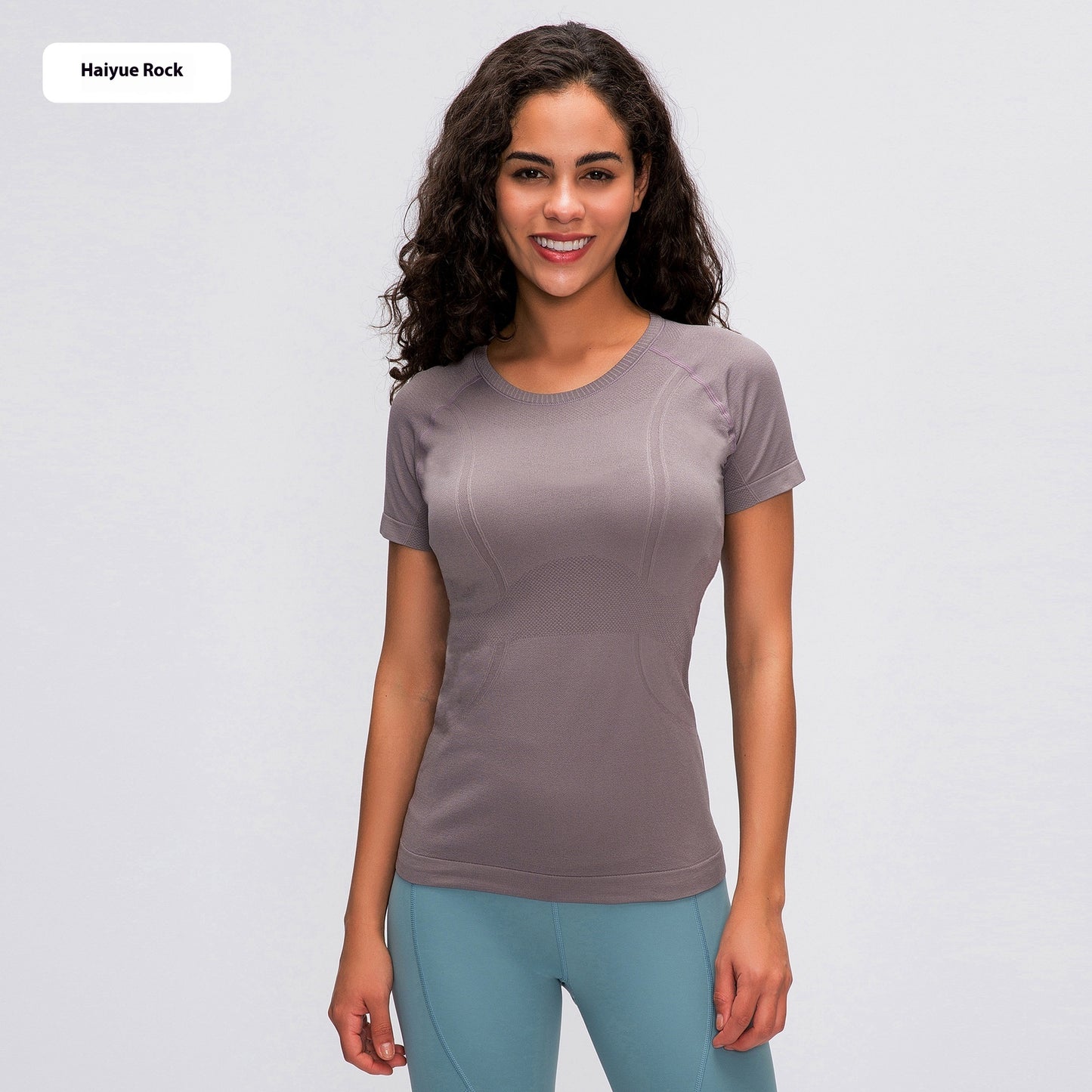 Women's Short Sleeve Round Neck Sports Running Fitness Top