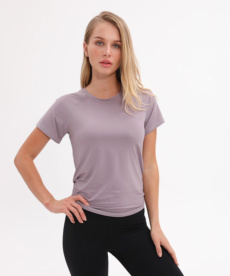 Yoga short-sleeved t-shirt mesh stitching