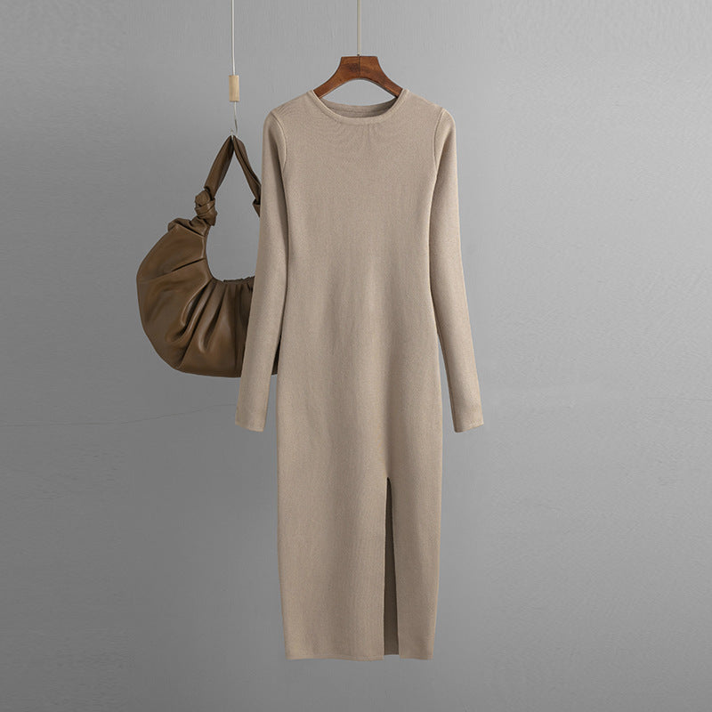 Slim Fit Inner Wear Long Sleeve Skinny Knit Dress