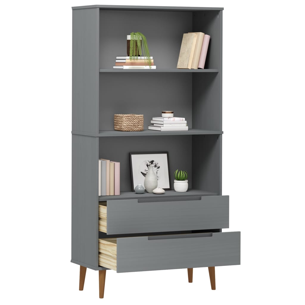bookshelf MOLDE 85x35x170.5 cm solid pine wood