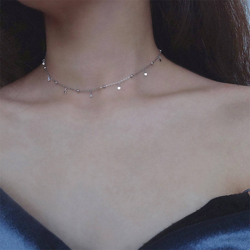 925 Sterling Silver Geometric Round Choker