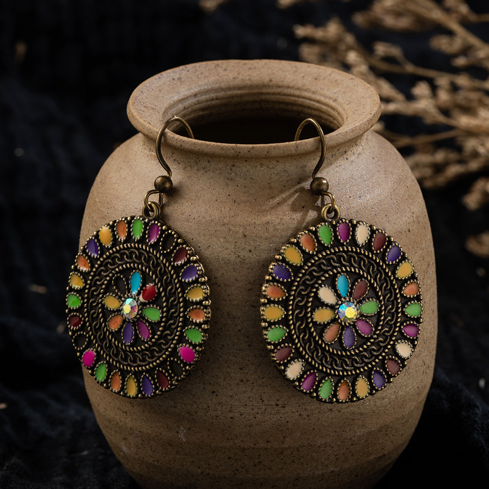 Bohemian alloy long earrings