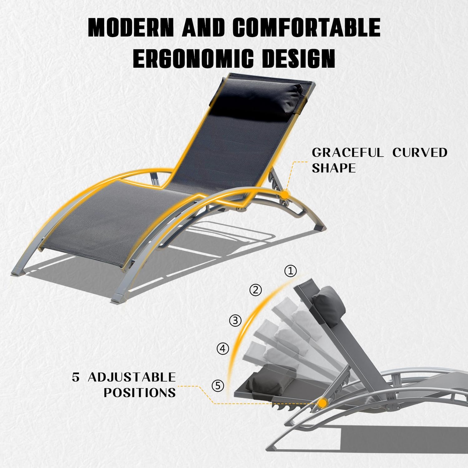 Pool Lounge Chairs Set Of 2-Dark Grey  2 Lounge Chairs