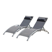 Pool Lounge Chairs Set Of 2-Dark Grey  2 Lounge Chairs